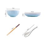 2-SOGA Blue Japanese Style Ceramic Dinnerware Crockery Soup Bowl Plate Server Kitchen Home Decor Set of 10