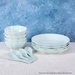 7-SOGA Light Blue Japanese Style Ceramic Dinnerware Crockery Soup Bowl Plate Server Kitchen Home Decor Set of 4