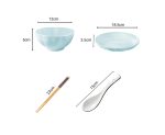 2-SOGA Light Blue Japanese Style Ceramic Dinnerware Crockery Soup Bowl Plate Server Kitchen Home Decor Set of 10