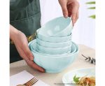 3-SOGA Light Blue Japanese Style Ceramic Dinnerware Crockery Soup Bowl Plate Server Kitchen Home Decor Set of 10
