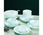 5-SOGA Light Blue Japanese Style Ceramic Dinnerware Crockery Soup Bowl Plate Server Kitchen Home Decor Set of 10