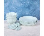 7-SOGA Light Blue Japanese Style Ceramic Dinnerware Crockery Soup Bowl Plate Server Kitchen Home Decor Set of 10
