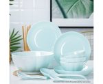8-SOGA Light Blue Japanese Style Ceramic Dinnerware Crockery Soup Bowl Plate Server Kitchen Home Decor Set of 10