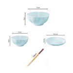 2-SOGA Light Blue Japanese Style Ceramic Dinnerware Crockery Soup Bowl Plate Server Kitchen Home Decor Set of 12