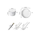 2-SOGA Diamond Pattern Ceramic Dinnerware Set Crockery Soup Bowl Plate Server Kitchen Home Decor Set of 4