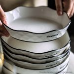 6-SOGA Diamond Pattern Ceramic Dinnerware Crockery Soup Bowl Plate Server Kitchen Home Decor Set of 8