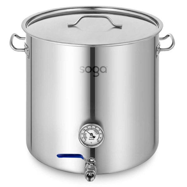 1-SOGA Stainless Steel Brewery Pot 33L With Beer Valve 35*35cm