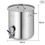 2-SOGA Stainless Steel Brewery Pot 50L With Beer Valve 40*40cm