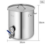 2-SOGA Stainless Steel Brewery Pot 98L With Beer Valve 50*50cm