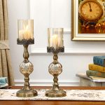 8-SOGA 47cm Glass Candle Holder Candle Stand Glass/Metal
