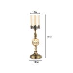 6-SOGA 2X 47cm Glass Candle Holder Candle Stand Glass/Metal