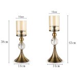 2-SOGA 43cm 38cm Glass Candle Holder Candle Stand Glass/Metal