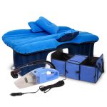 1-SOGA Portable Camping Car Set Inflatable Air Bed Mattress Storage Organizer Handheld Vacuum Blue