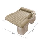 6-SOGA Beige Stripe Inflatable Car Mattress Portable Camping Rest Air Bed Travel Compact Sleeping Kit Essentials