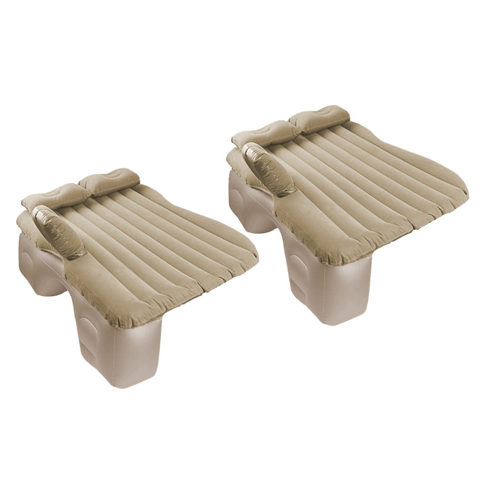 1-SOGA 2X Beige Stripe Inflatable Car Mattress Portable Camping Rest Air Bed Travel Compact Sleeping Kit Essentials 1-SOGA 2X Beige Stripe Inflatable Car Mattress Portable Camping Rest Air Bed Travel Compact Sleeping Kit Essentials