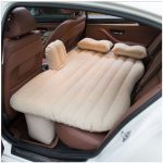 3-SOGA 2X Beige Stripe Inflatable Car Mattress Portable Camping Rest Air Bed Travel Compact Sleeping Kit Essentials