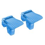 1-SOGA 2X Blue Stripe Inflatable Car Mattress Portable Camping Rest Air Bed Travel Compact Sleeping Kit Essentials