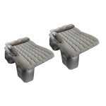 1-SOGA 2X Grey Ripple Inflatable Car Mattress Portable Camping Air Bed Travel Sleeping Kit Essentials