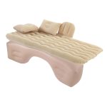 8-SOGA Beige Ripple Inflatable Car Mattress Portable Camping Air Bed Travel Sleeping Kit Essentials