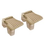 1-SOGA 2X Beige Ripple Inflatable Car Mattress Portable Camping Air Bed Travel Sleeping Kit Essentials