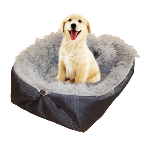 1-SOGA Black Dual-purpose Cushion Nest Cat Dog Bed Warm Plush Kennel Mat Pet Home Travel Essentials