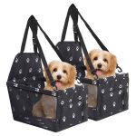 1-SOGA 2X Waterproof Pet Booster Car Seat Breathable Mesh Safety Travel Portable Dog Carrier Bag Black