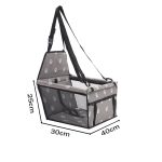 2-SOGA Waterproof Pet Booster Car Seat Breathable Mesh Safety Travel Portable Dog Carrier Bag Grey