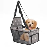 1-SOGA Waterproof Pet Booster Car Seat Breathable Mesh Safety Travel Portable Dog Carrier Bag Grey