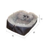 5-SOGA 2X Black Dual-purpose Cushion Nest Cat Dog Bed Warm Plush Kennel Mat Pet Home Travel Essentials