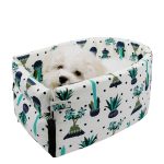 1-SOGA Car Central Control Nest Pet Safety Travel Bed Dog Kennel Portable Washable Pet Bag White