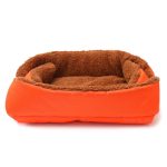 2-SOGA 2X Orange Dual-purpose Cushion Nest Cat Dog Bed Warm Plush Kennel Mat Pet Home Travel Essentials