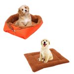 3-SOGA 2X Orange Dual-purpose Cushion Nest Cat Dog Bed Warm Plush Kennel Mat Pet Home Travel Essentials