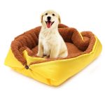 1-SOGA Yellow Dual-purpose Cushion Nest Cat Dog Bed Warm Plush Kennel Mat Pet Home Travel Essentials
