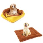 3-SOGA 2X Yellow Dual-purpose Cushion Nest Cat Dog Bed Warm Plush Kennel Mat Pet Home Travel Essentials