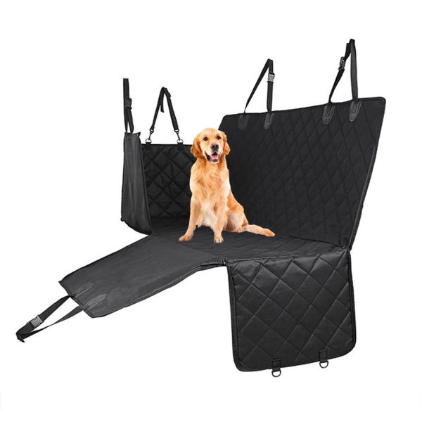1-SOGA 600D Oxford Cloth Waterproof Dog Car Cover Back Seat Protector Hammock Non-Slip Pet Mat Black