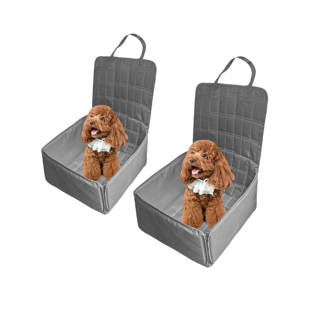 1-SOGA 2X Grey Car Pet Sitting Bag Breathable Safety Travel Portable Carrier Pouch Travel Essentials