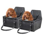 1-SOGA 2X Waterproof Pet Booster Car Seat Breathable Mesh Safety Travel Portable Dog Carrier Bag