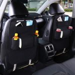 4-SOGA 2X  PVC Leather Car Back Seat Storage Bag Multi-Pocket Organizer Backseat and iPad Mini Holder Black