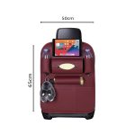 2-SOGA PVC Leather Car Back Seat Storage Bag Multi-Pocket Organizer Backseat and iPad Mini Holder Red