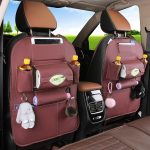 4-SOGA PVC Leather Car Back Seat Storage Bag Multi-Pocket Organizer Backseat and iPad Mini Holder Red