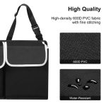 3-SOGA Oxford Cloth Car Storage Trunk Organiser Backseat Multi-Purpose Interior Accessories Black