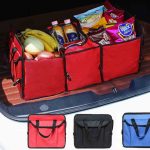 6-SOGA Car Portable Storage Box Waterproof Oxford Cloth Multifunction Organizer Black