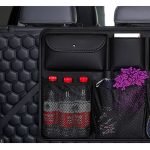 6-SOGA 2X High Quality Leather Car Rear Back Seat Storage Bag Organizer Interior Accessories Black
