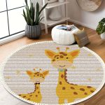 7-SOGA 120cm Cute Cartoon Animal Non-Slip Thick and Ultra-Soft Carpet Flannel Rug