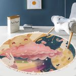 3-SOGA 2X 120cm Round Tassels Carpet Sky Landscape Clouds Boho Circle Area Rugs