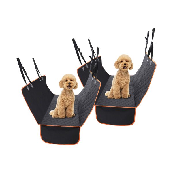 1-SOGA 2X 600D Oxford Cloth Waterproof Dog Car Cover Back Seat Protector Hammock Pet Mat Black