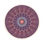 1-SOGA 90cm Purple Mandala Round Carpet for Living Room Bedroom Anti-slip Doormat