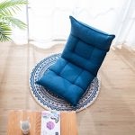 2-SOGA Blue Carpet Soft Linen Bohemian Non-Slip Floor Retro Minimalist Round Rug Home Decor with Tassels