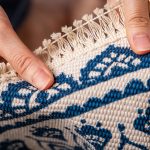 4-SOGA 2X Blue Carpet Soft Linen Bohemian Non-Slip Floor Retro Minimalist Round Rug Home Decor with Tassels