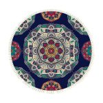 1-SOGA 90cm Round Rug Bohemian Circle Area Rug with Bohemian Geometric Pattern